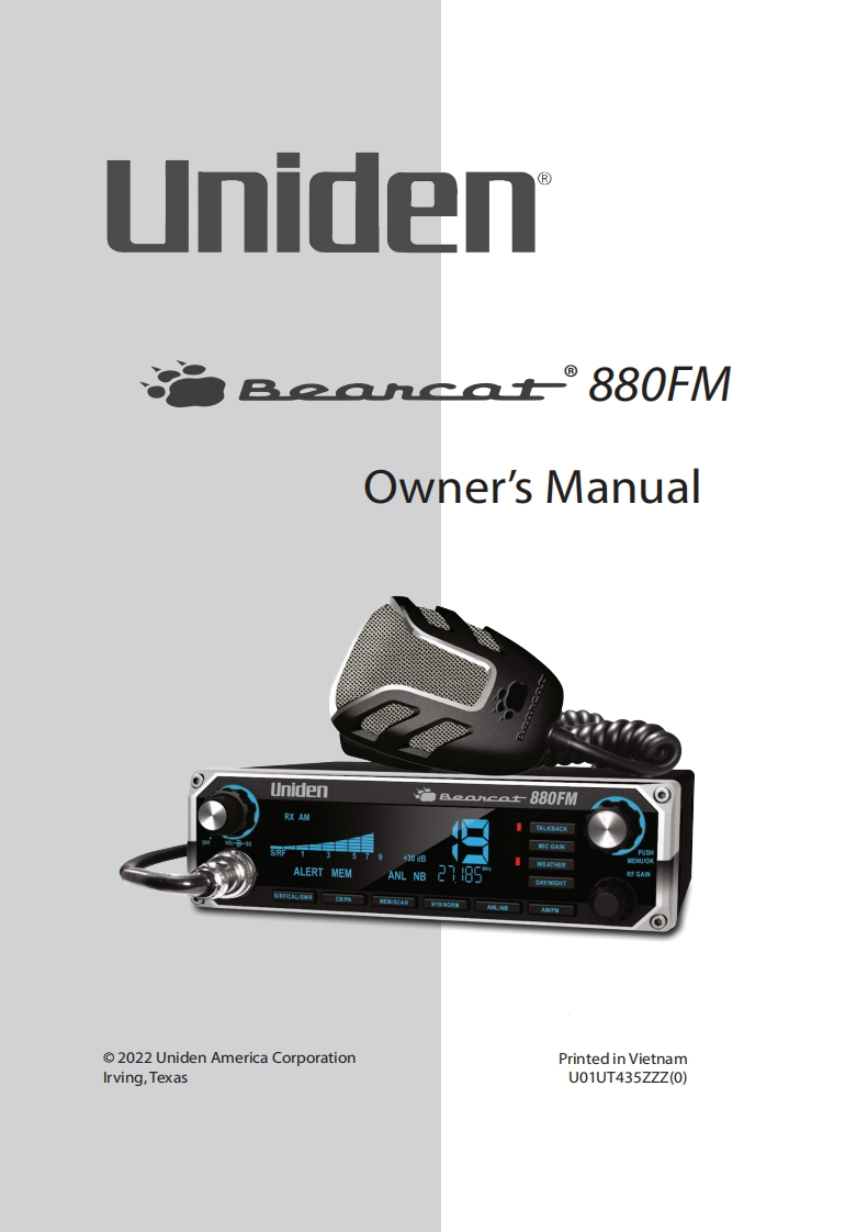 Uniden_Bearcat_880FM_用户使用操作说明书手册