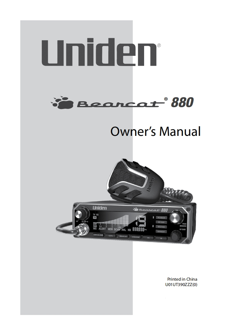 Uniden_Bearcat_880_(Manual操作说明书手册)