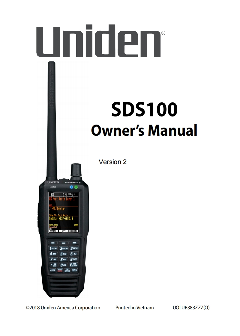 Uniden_Bearcat_SDS100E_(Manual操作说明书手册)_4