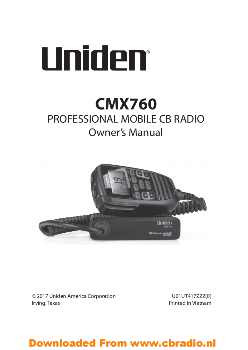Uniden_CMX760_ENG操作说明书手册