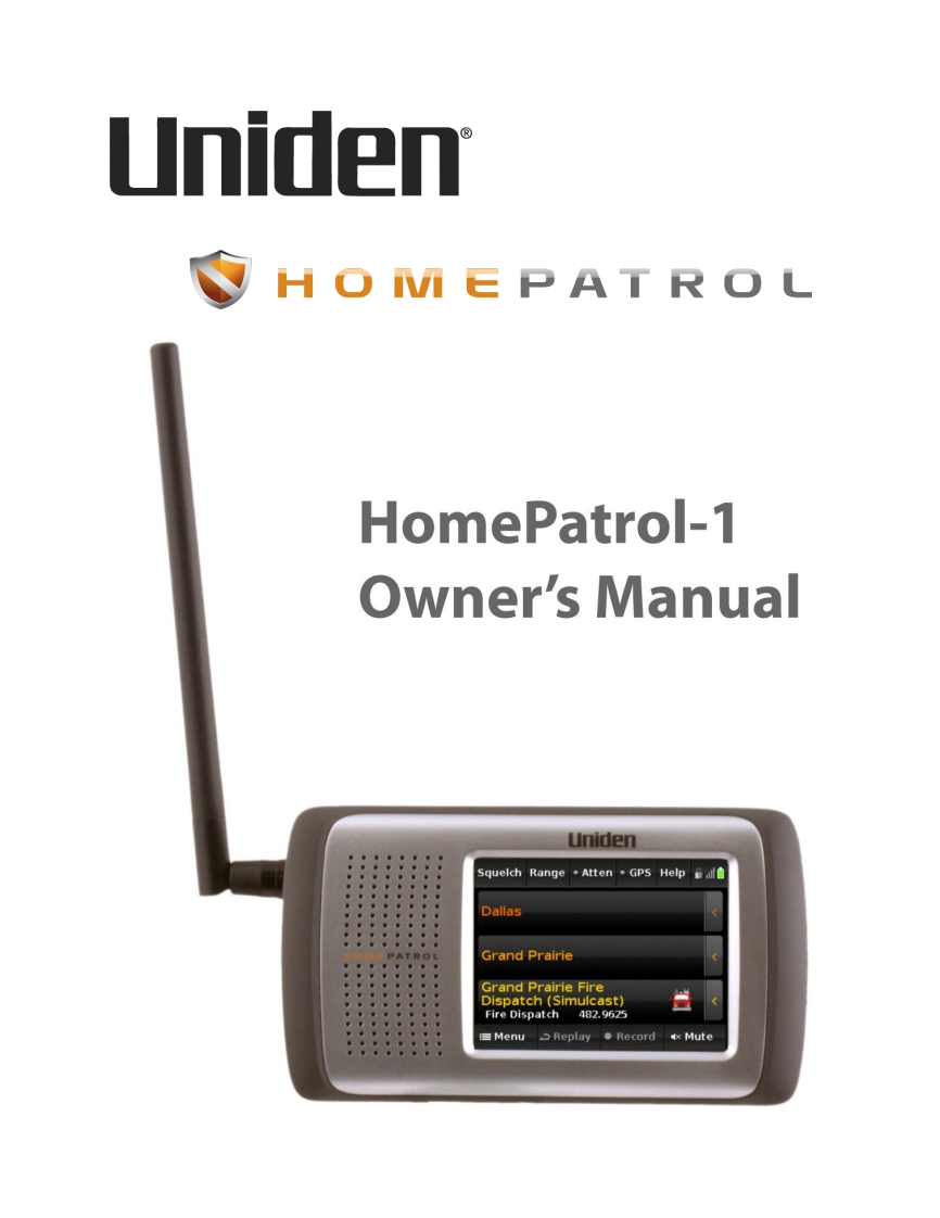 Uniden_HomePatrol-1_(Manual操作说明书手册)