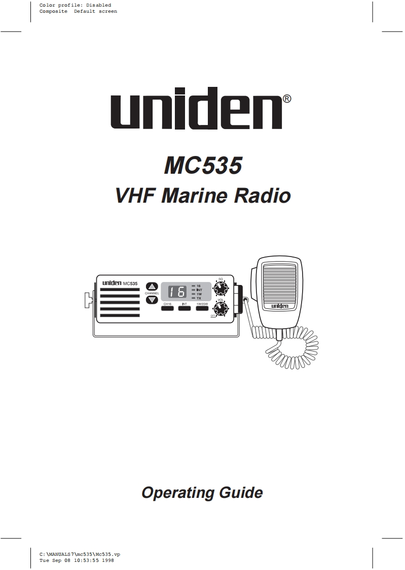 Uniden_MC535NZ_Manual操作说明书手册