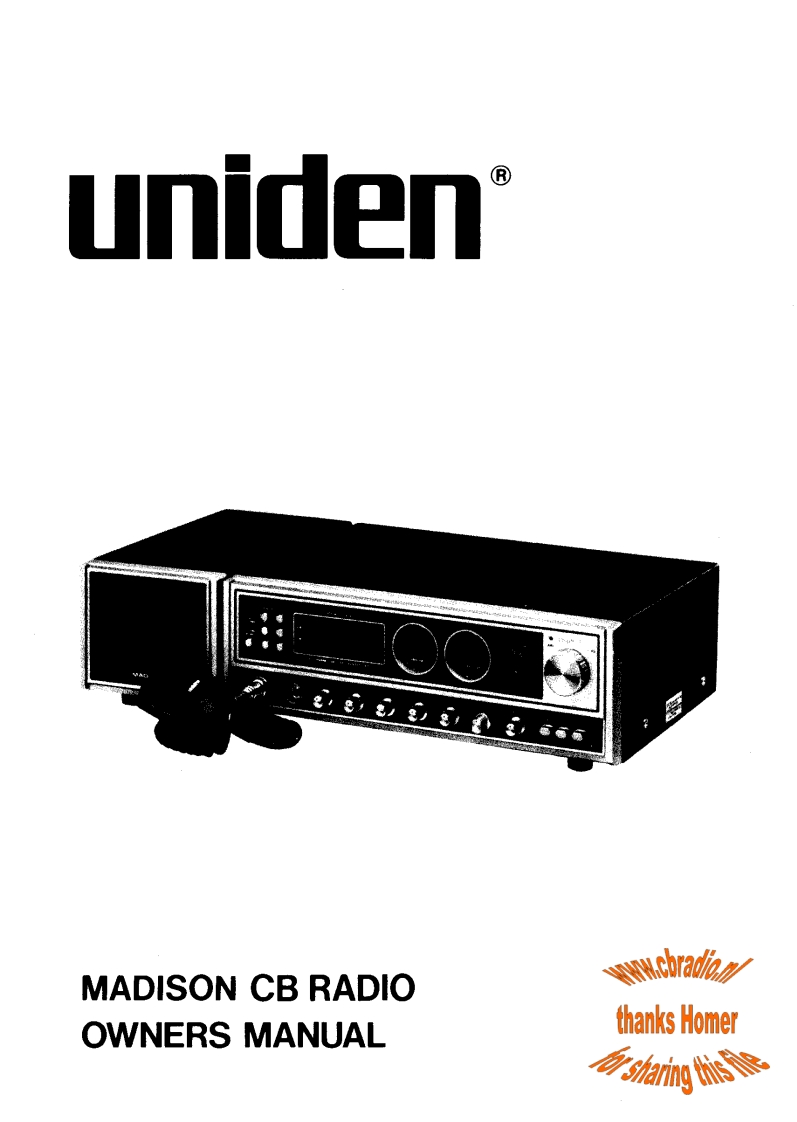 Uniden_Madison_MB8719_Homer_使用说明书手册