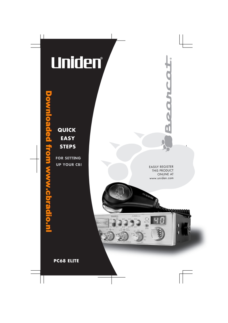 Uniden_PC68_Elite_使用说明书手册