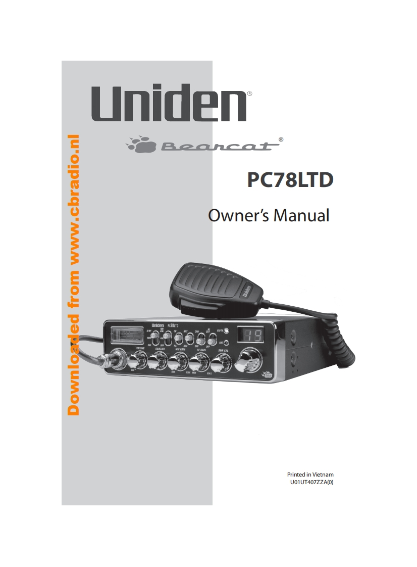 Uniden_PC78LTD_使用说明书手册