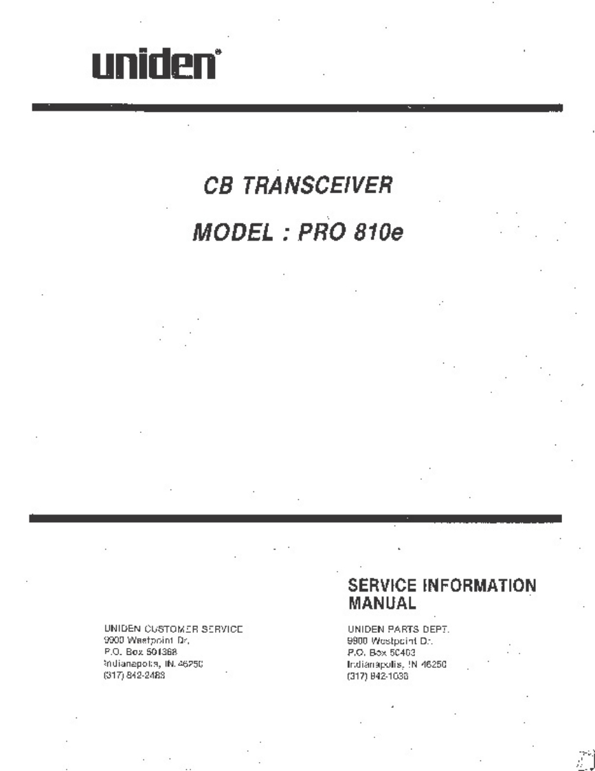 Uniden_PRO-810e_(ServiceManual维修手册电器原理图)