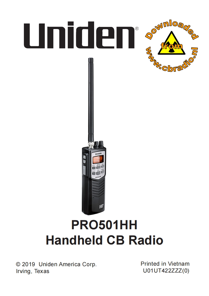 Uniden_PRO01HH_使用说明书手册