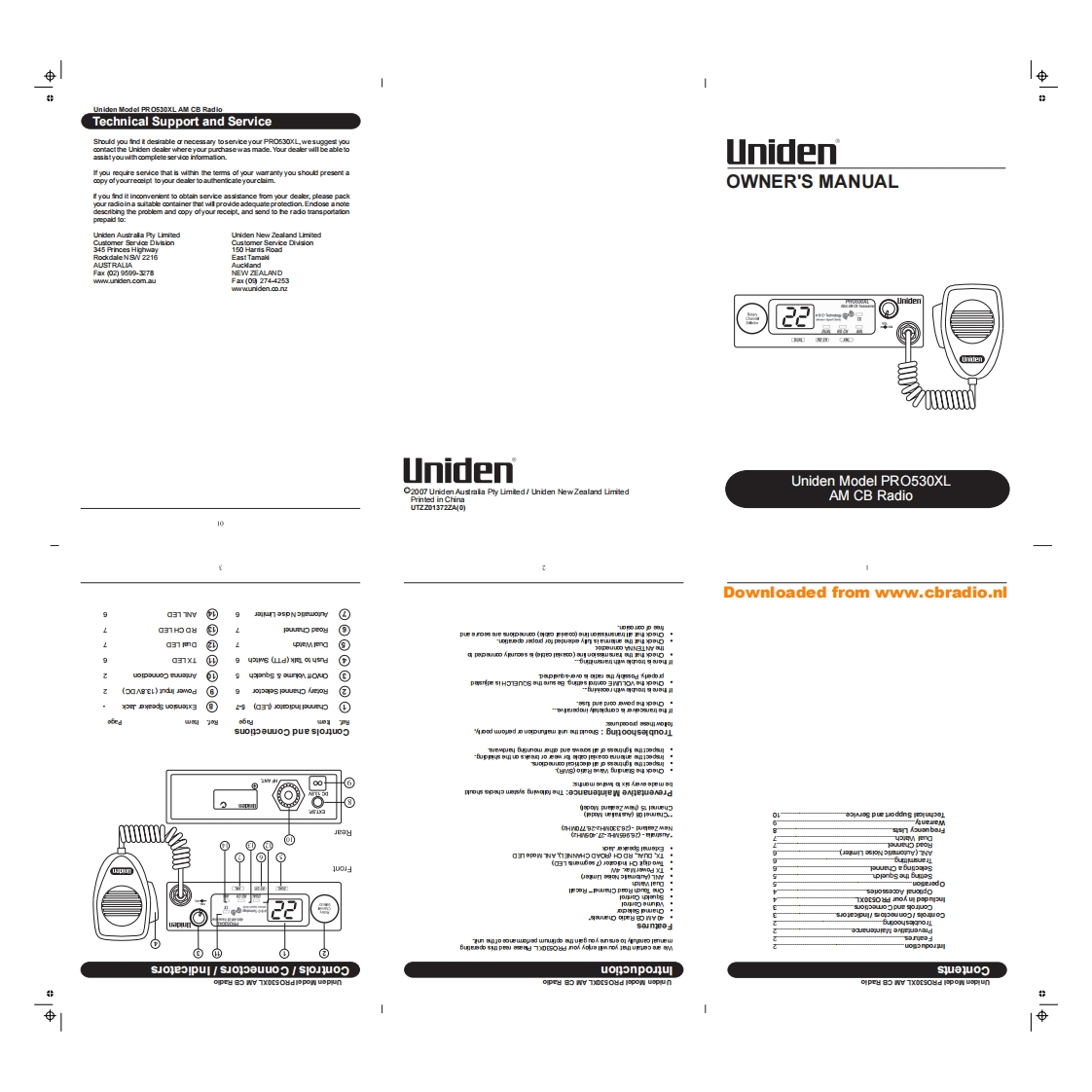 Uniden_PRO530XL_使用说明书手册