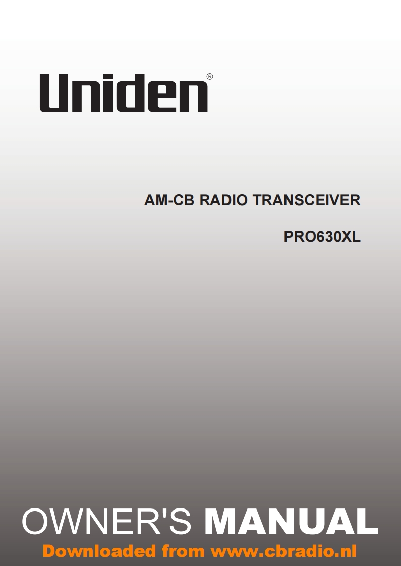 Uniden_PRO630XL_使用说明书手册
