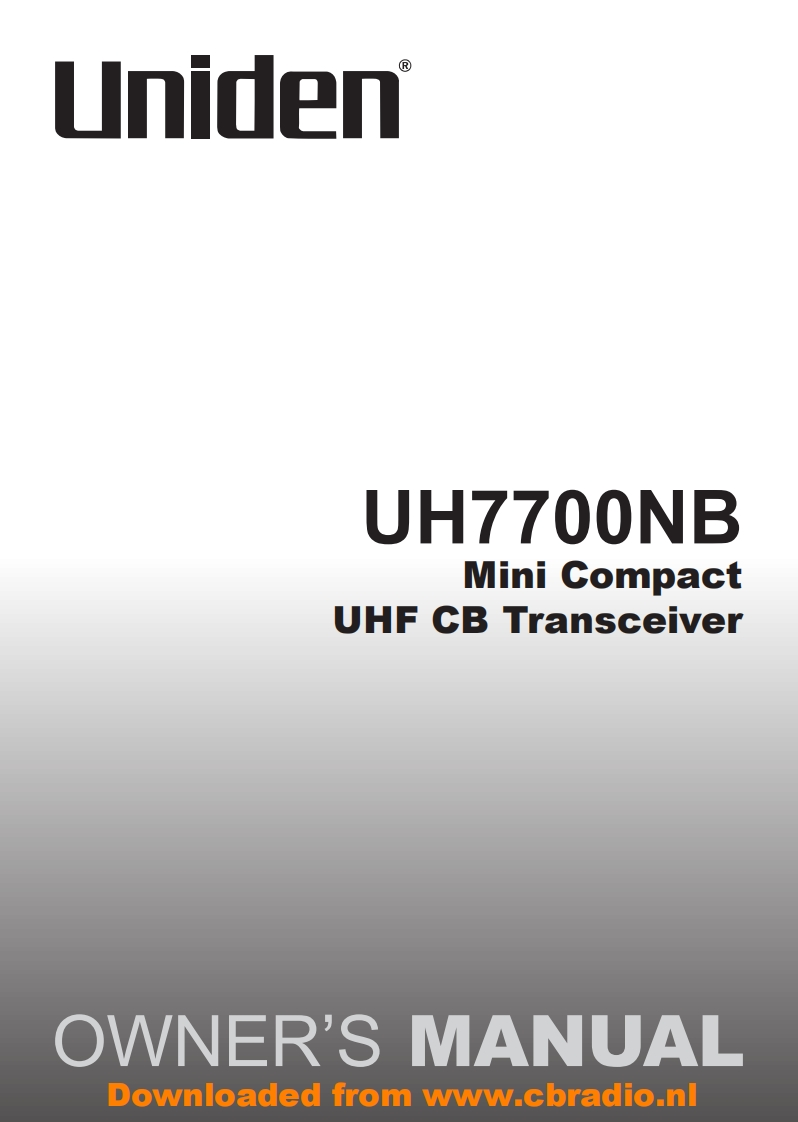 Uniden_UH7700NB_使用说明书手册