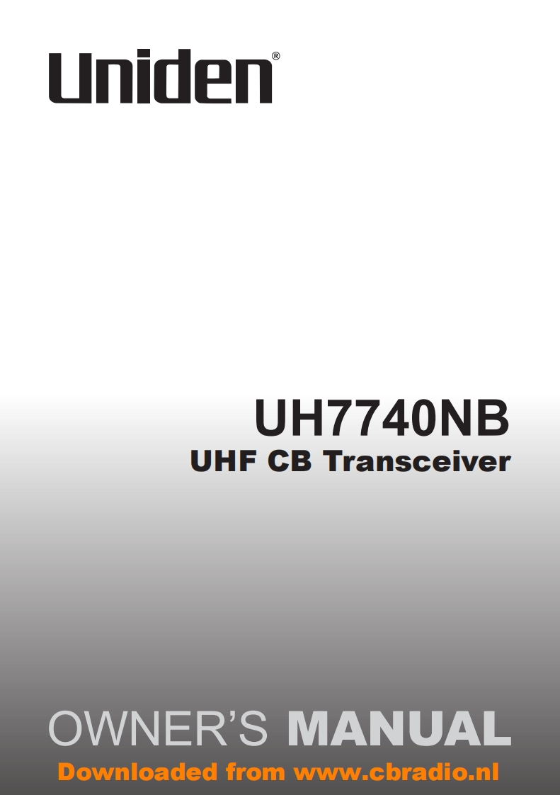Uniden_UH7740NB_使用说明书手册