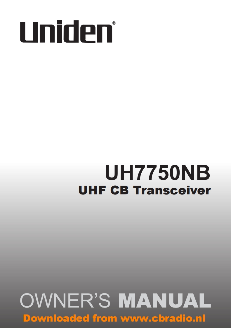 Uniden_UH7750NB_使用说明书手册