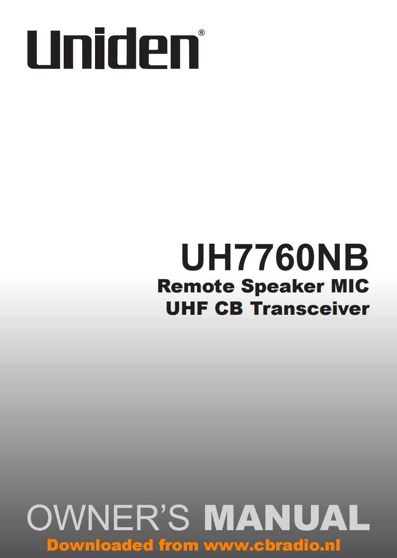 Uniden_UH7760NB_使用说明书手册