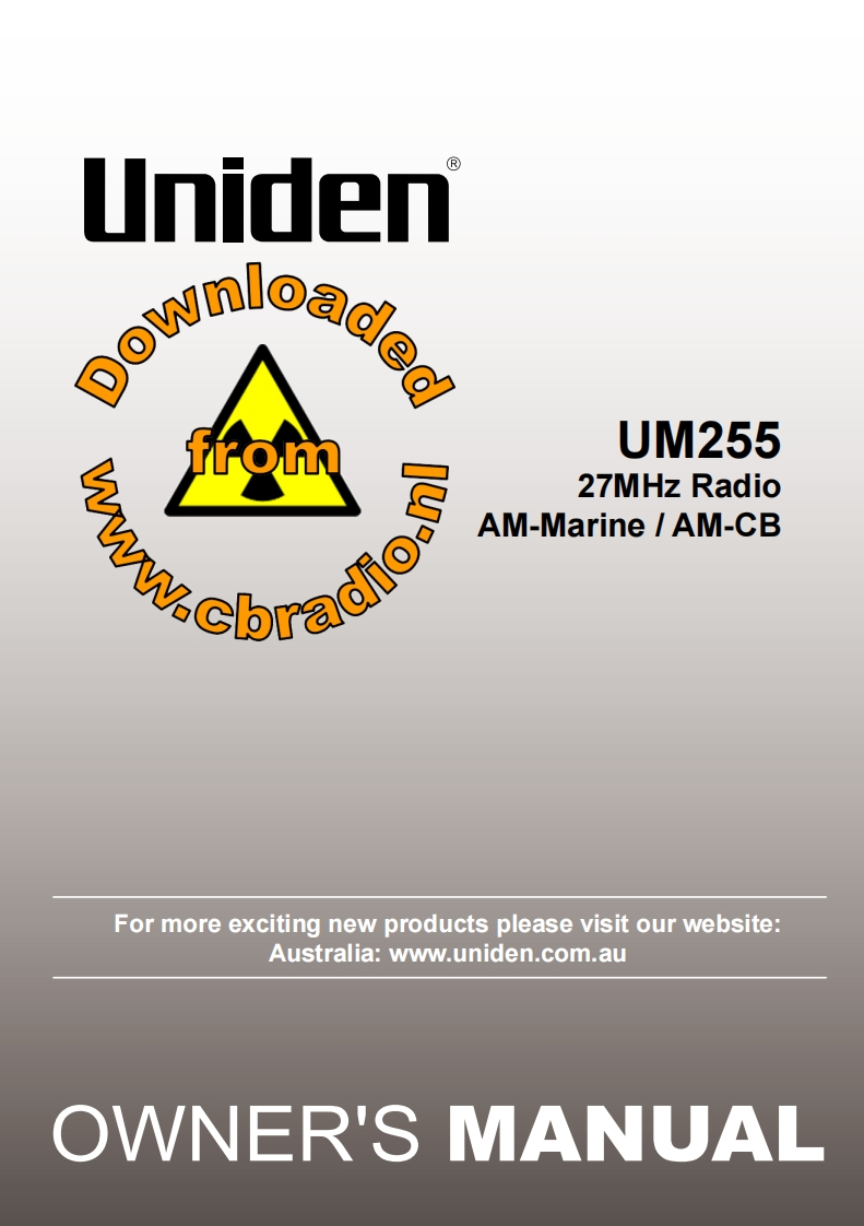 Uniden_UM255_ENG操作说明书手册