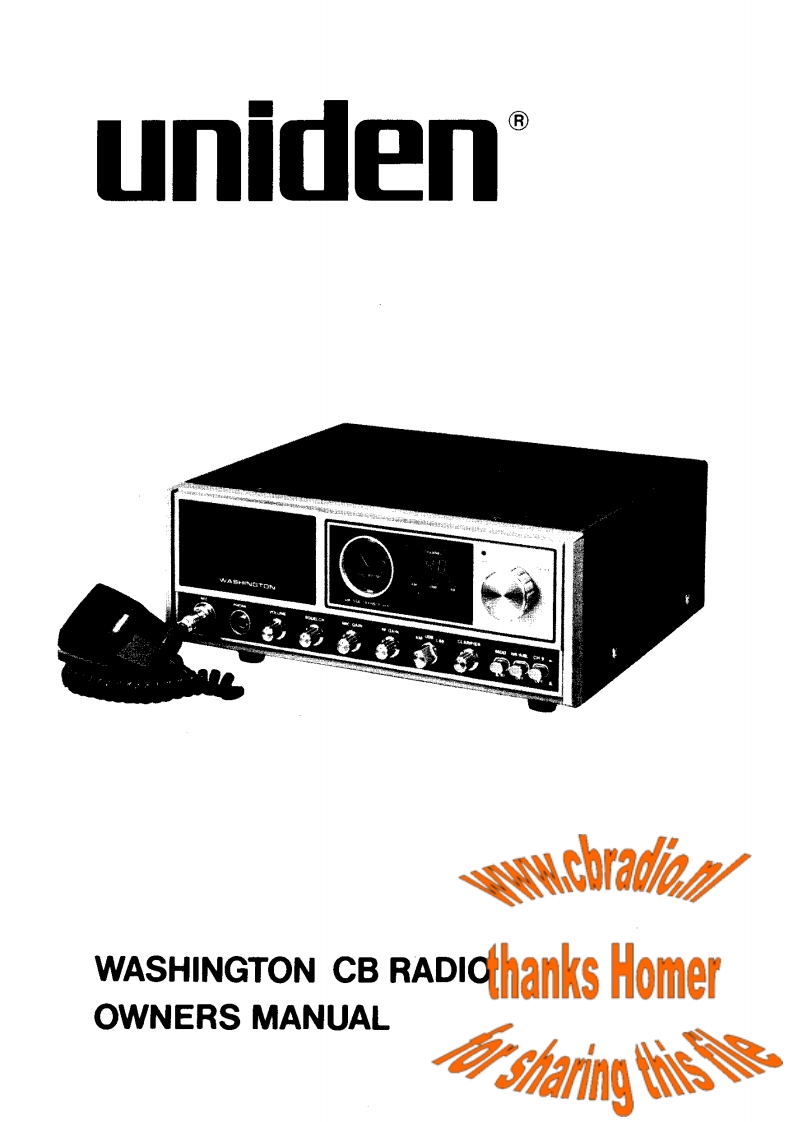 Uniden_Washington_MB8719_Homer_使用说明书手册