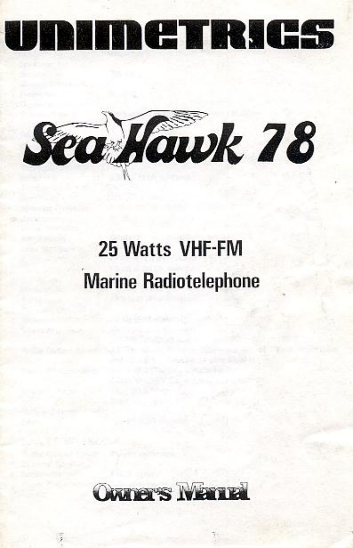 Unimetrics_Sea-Hawk_78_(Manual操作说明书手册)