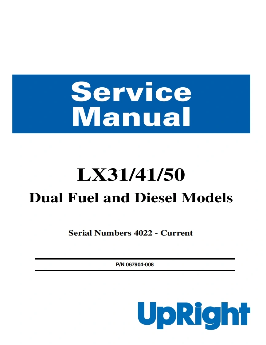 UpRightLX-31-41-50维修维护说明书手册
