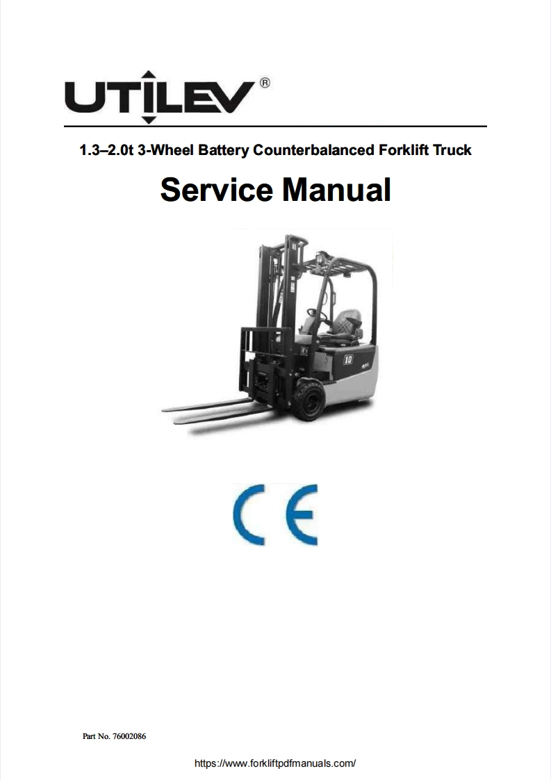 Utilev-1.3t-2t-Electric-Forklift-Trucks-维修维护手册-PDF