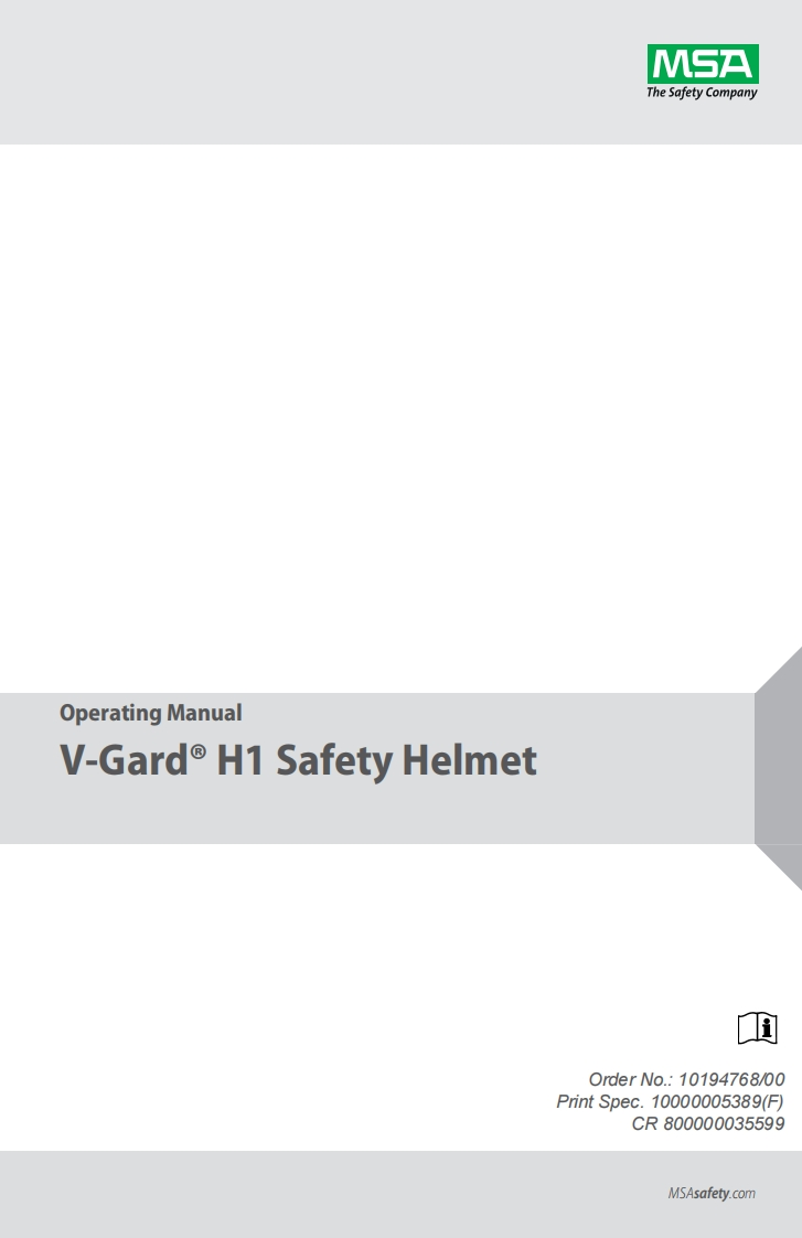 V-Gard_H1_Safety_Helmet_操作说明书手册_Head_Protection_MSA_Safety_Electrogas