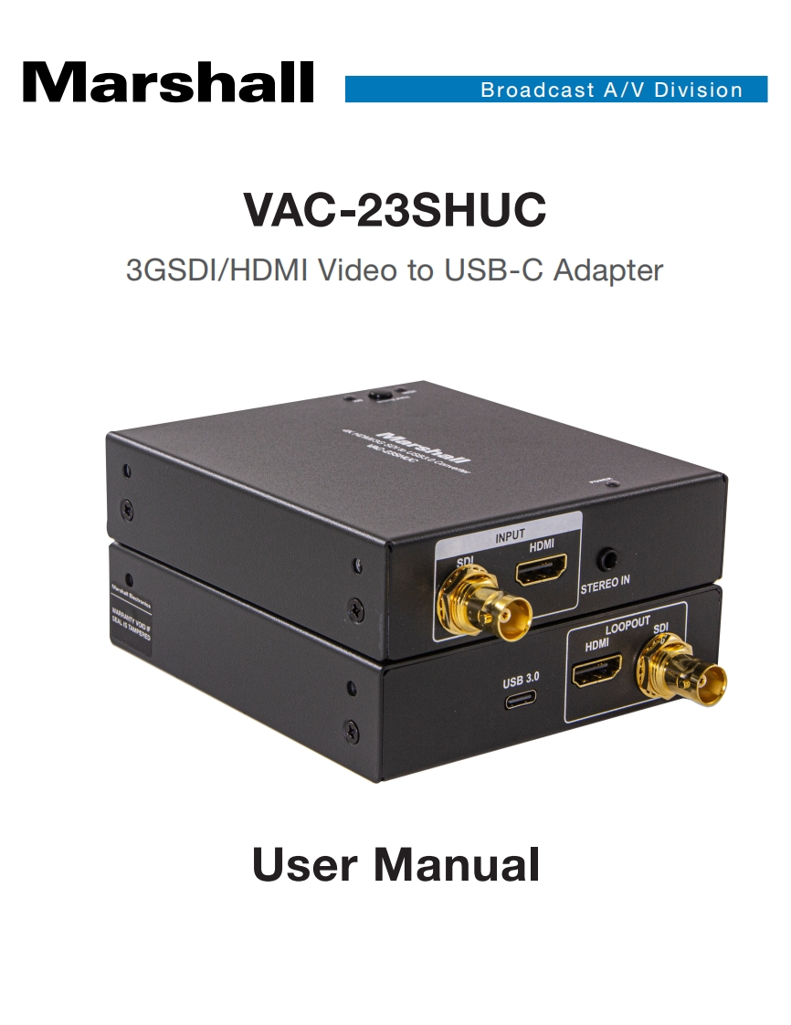 VAC-23SHUC-使用说明书手册