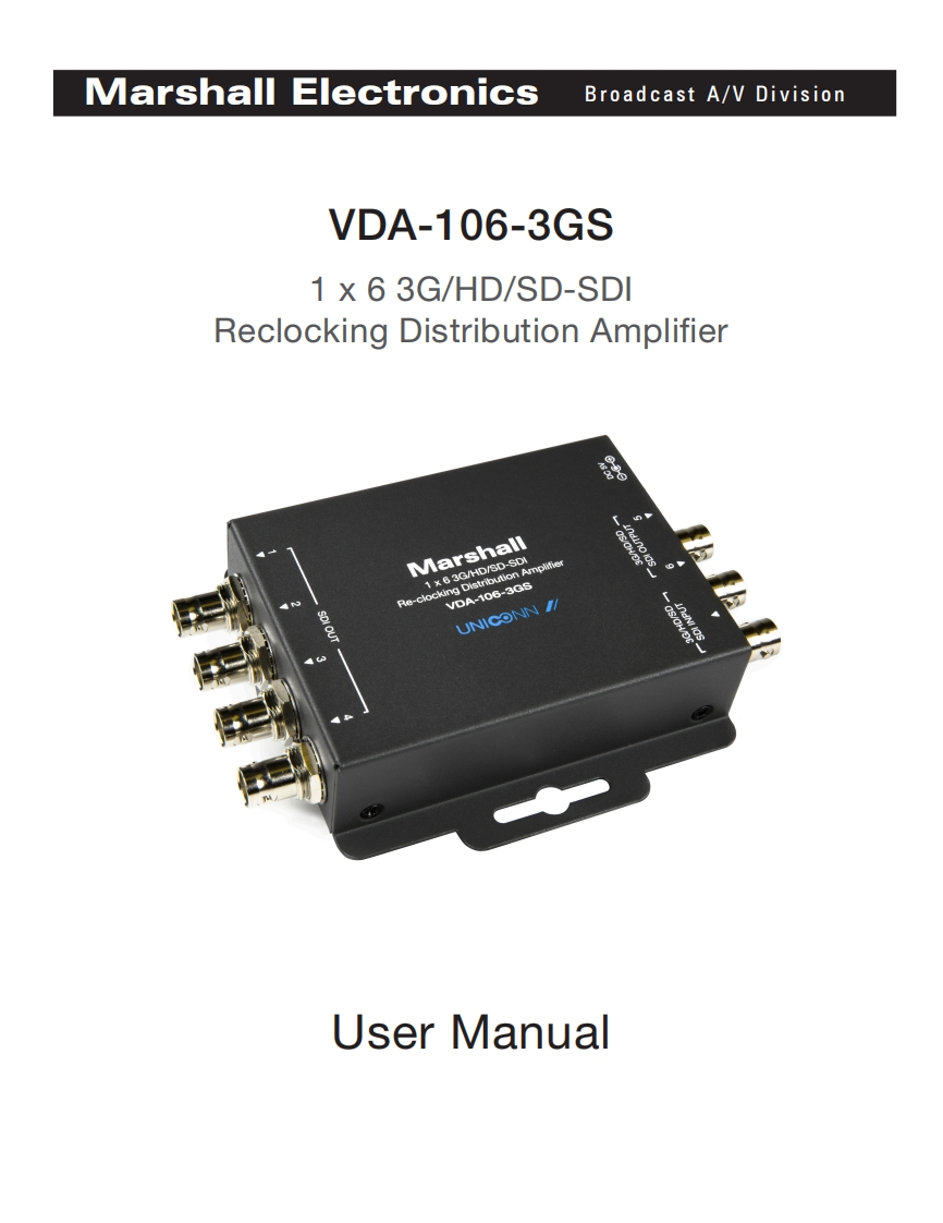 VDA-106-3GS_Distribution-Amplifier-使用说明书手册