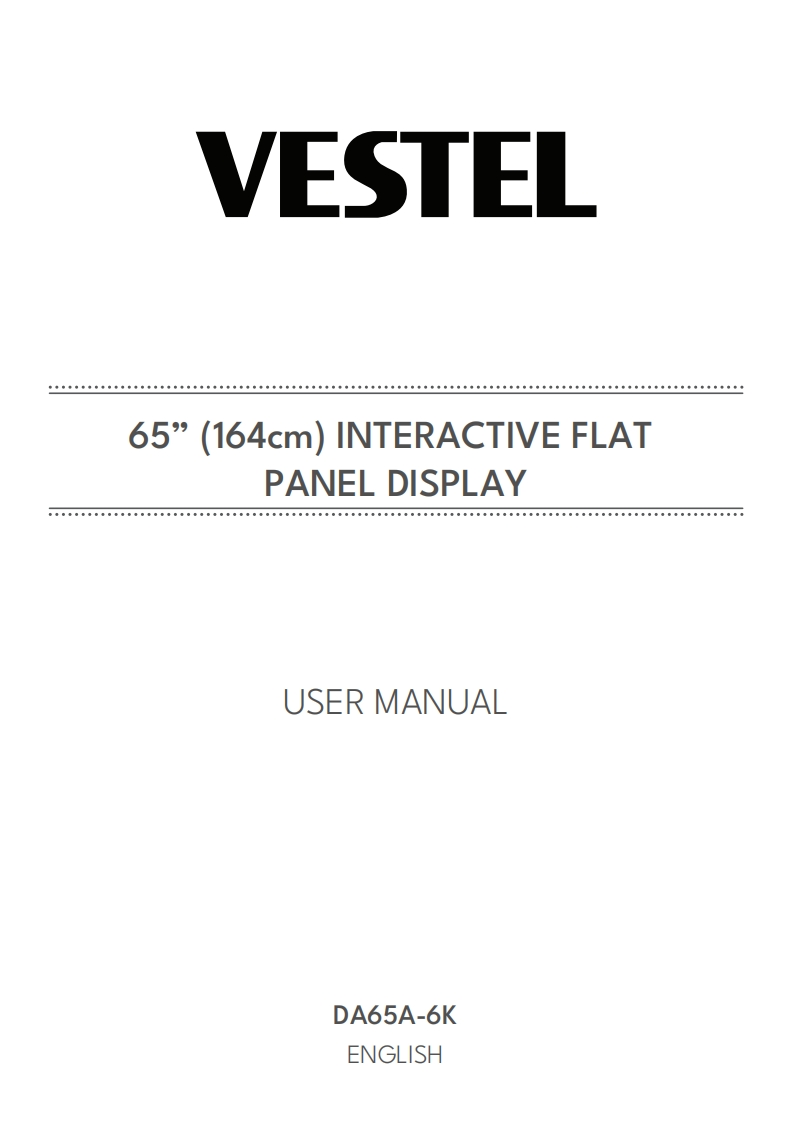 VESTEL-DA65A-6K-操作说明书手册