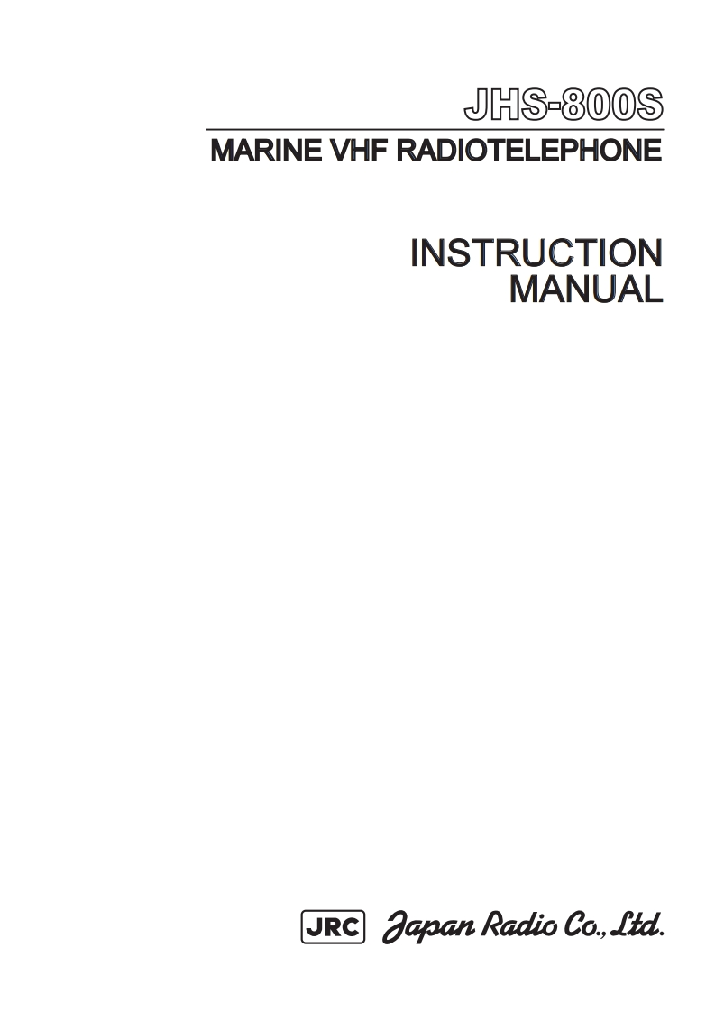 VHF-JRC-JHS-800S-安装操作说明书手册--1-8-2024