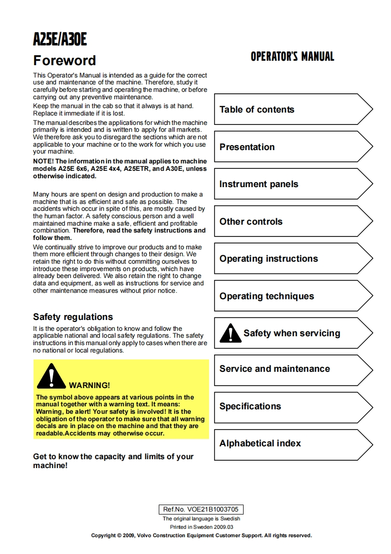 VOLVO-A30E-Operators-manual驾驶操作与维修保养说明书手册