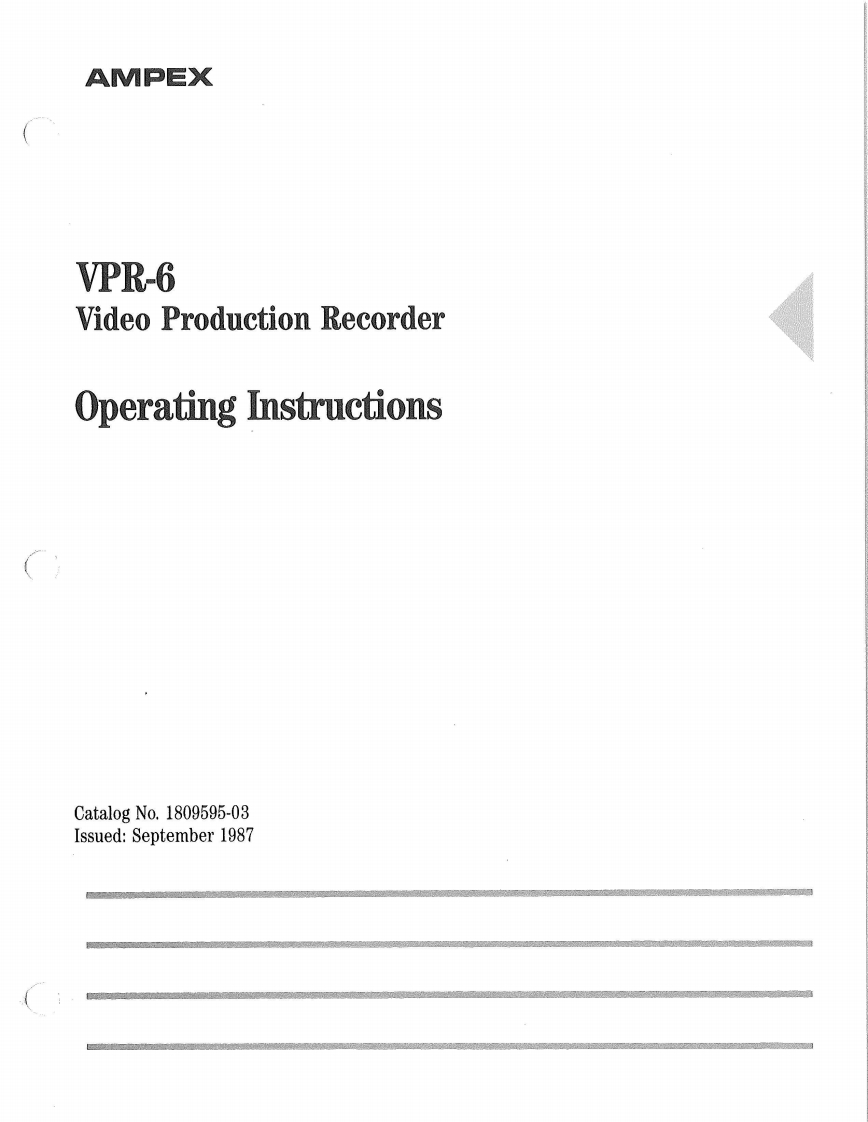 VPR-6_OpMan-service-manual维修手册