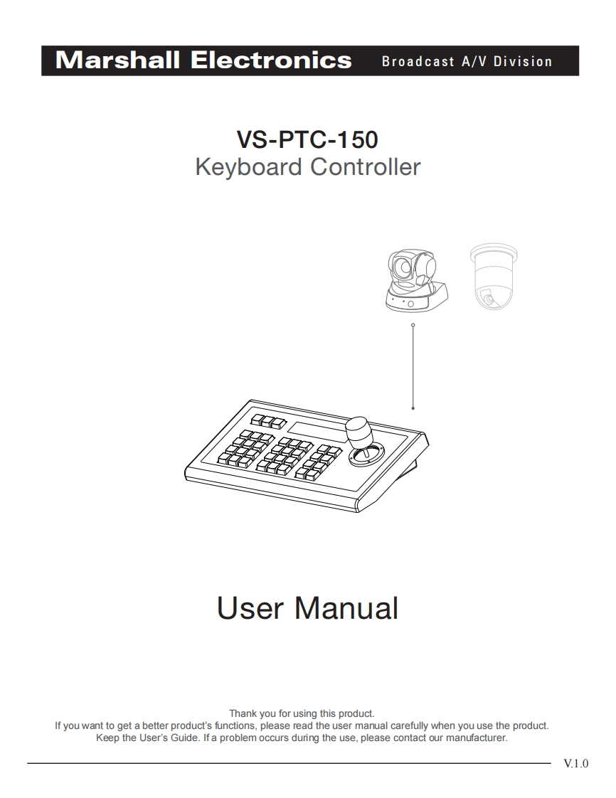 VS-PTC-150_PTZ_Keyboard_Controller_使用说明书手册