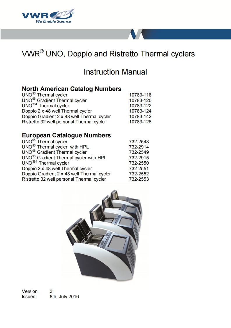 VWR-Doppio-Gradient-Thermal-Cycler-操作说明书手册