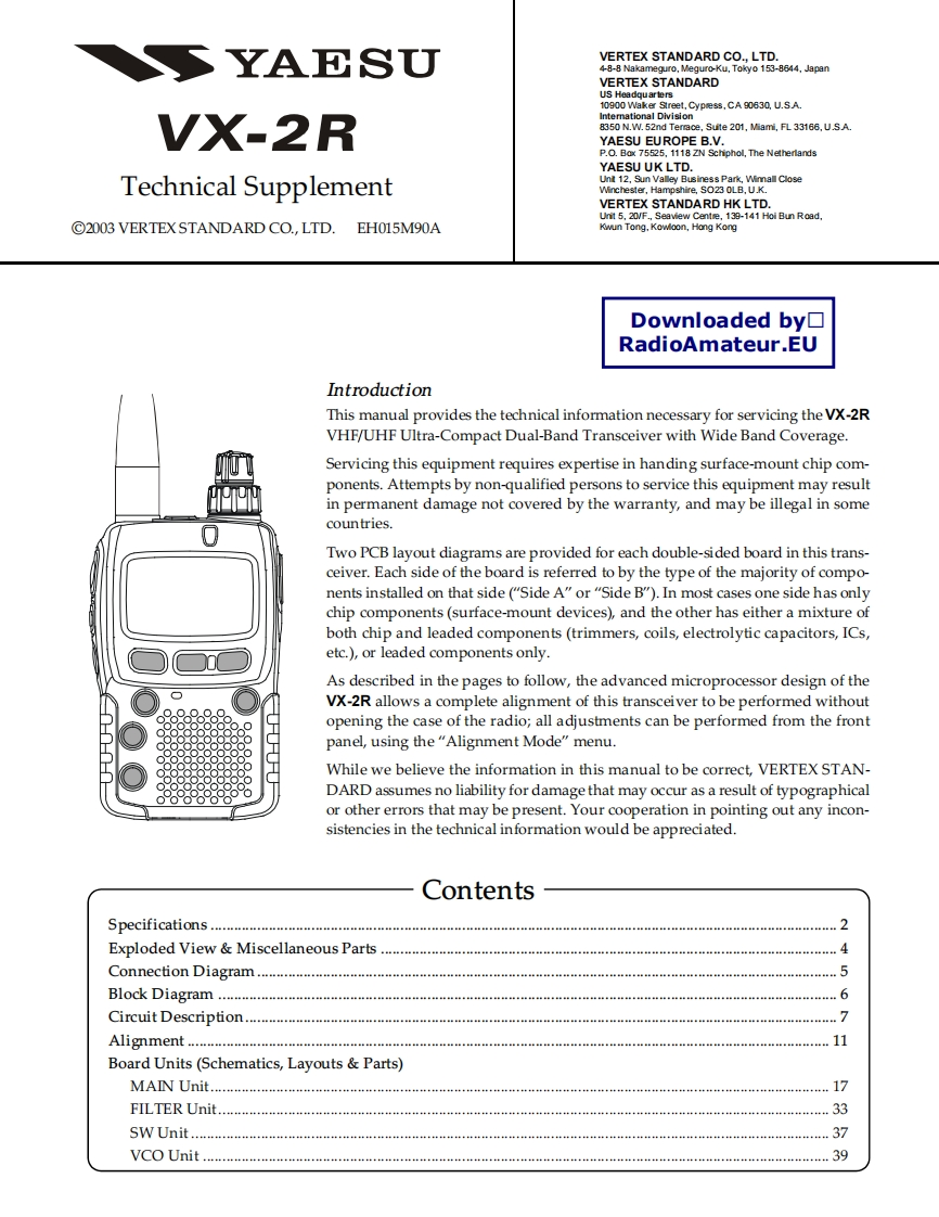 VX-2R_serv维修手册含电器原理图