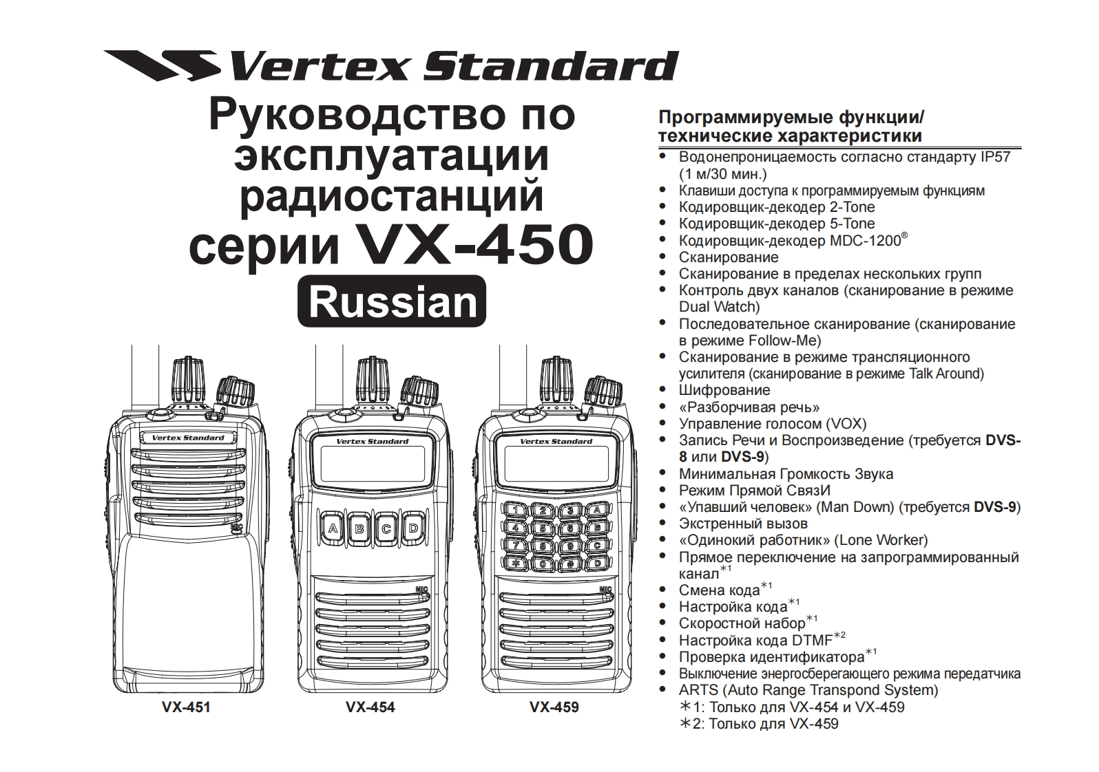 VX-450_操作说明书手册_RU_EC094U671