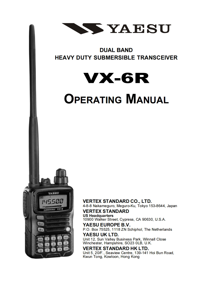 VX-6R操作说明书手册