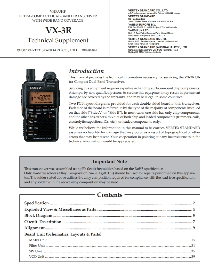 VX3R维修电器原理图手册service