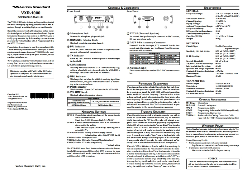 VXR-1000_操作说明书手册_USA_EXP_ENG_SPA_E13377503