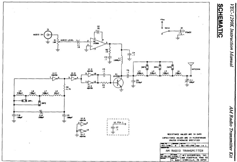 Vectronics_VEC-1290K_参考电器原理图