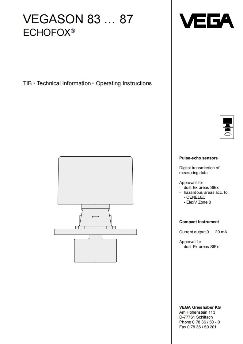 Vegason-87F-Ultrasonic-Transmitter-User-Manual操作说明书手册新质力文库 - 聚焦新质生产力发展的数字化知识库_行业洞察 / 理论成果 / 实践指南免费下载新质力文库