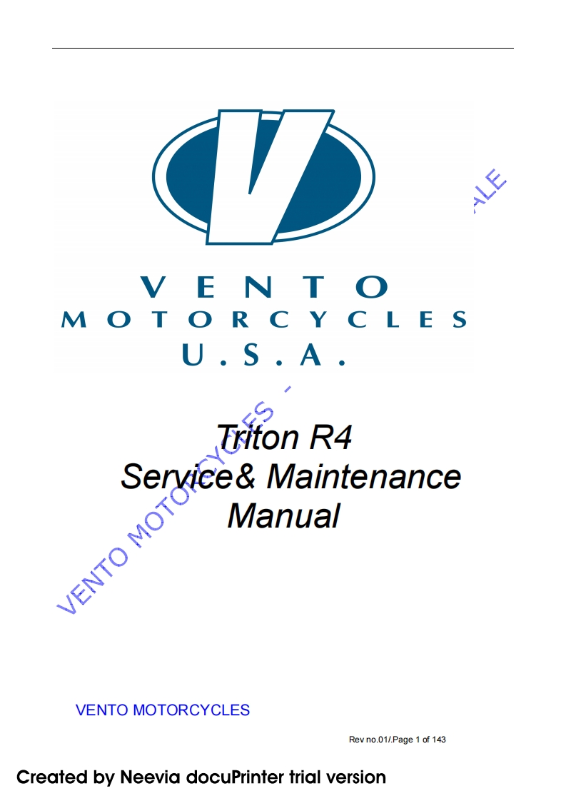 Vento_Triton_R4_摩托车维修手册