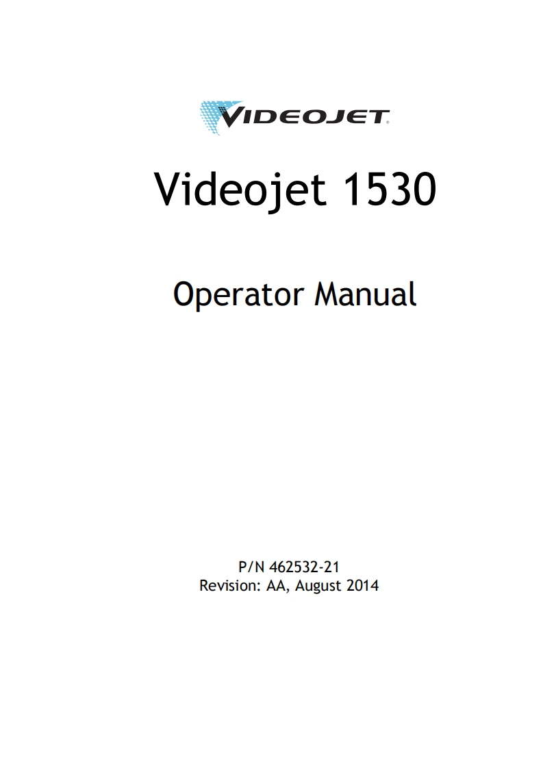Videojet-1530-operator-用户操作说明书手册-en