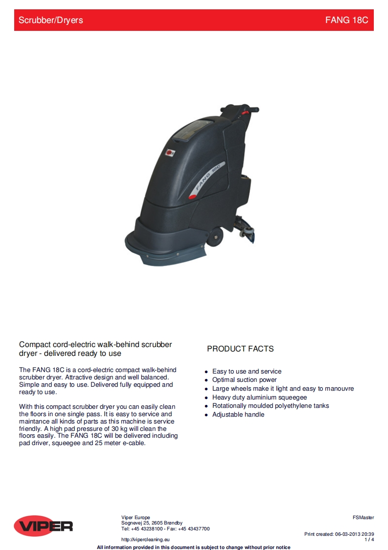 Viper-Fang-18C-Manual操作与维护手册