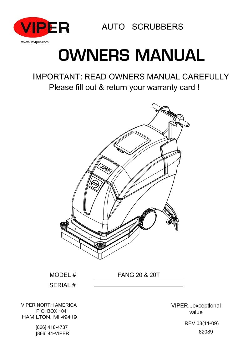 Viper-Fang-20-20T-Manual操作与维护手册