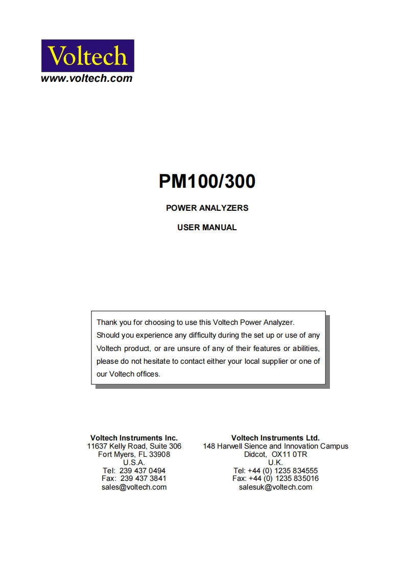Voltech-PM300-User-Manual操作说明书手册新质力文库 - 聚焦新质生产力发展的数字化知识库_行业洞察 / 理论成果 / 实践指南免费下载新质力文库