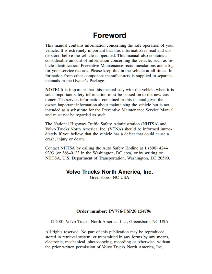 Volvo-VNL860-vnm-operator-manualj驾驶与日常保养说明书手册