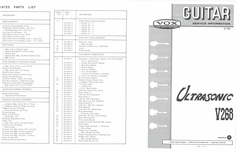 Vox_Ultrasonic-维修手册含电器原理图