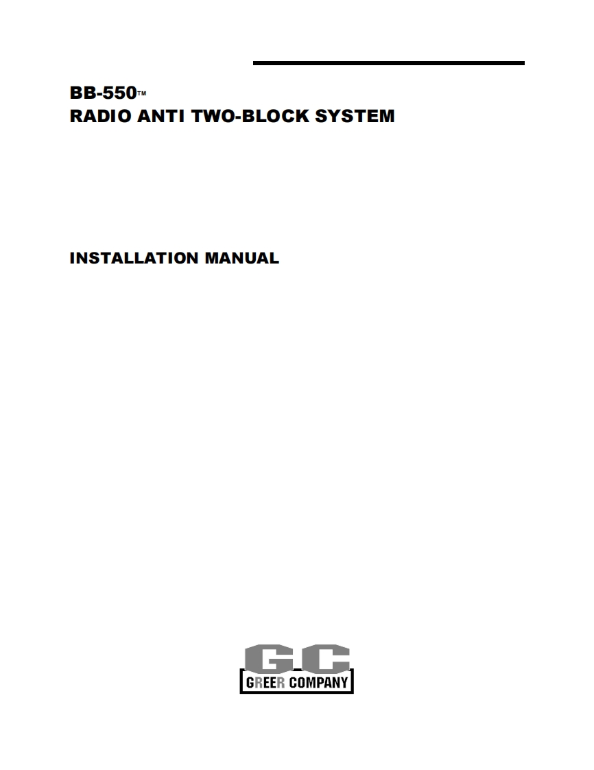 W250000-BB550-Radio-Anti-Two-Block-System-安装说明书手册