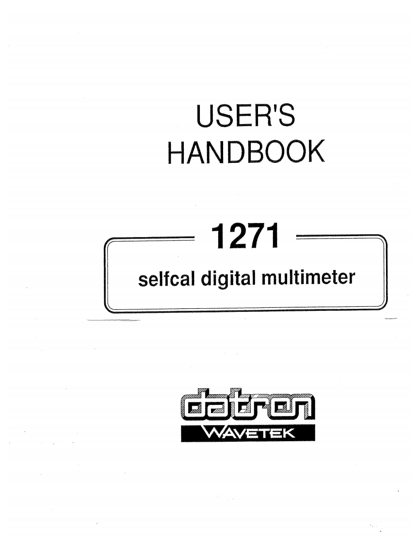 WAV1271使用说明书手册