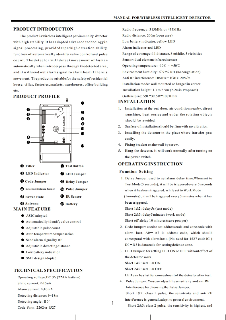 WS-600HW-Wireless-PIR-sensor-User-Manual