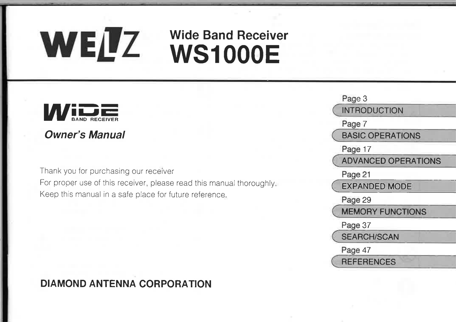 WS1000E_Manual操作说明书手册