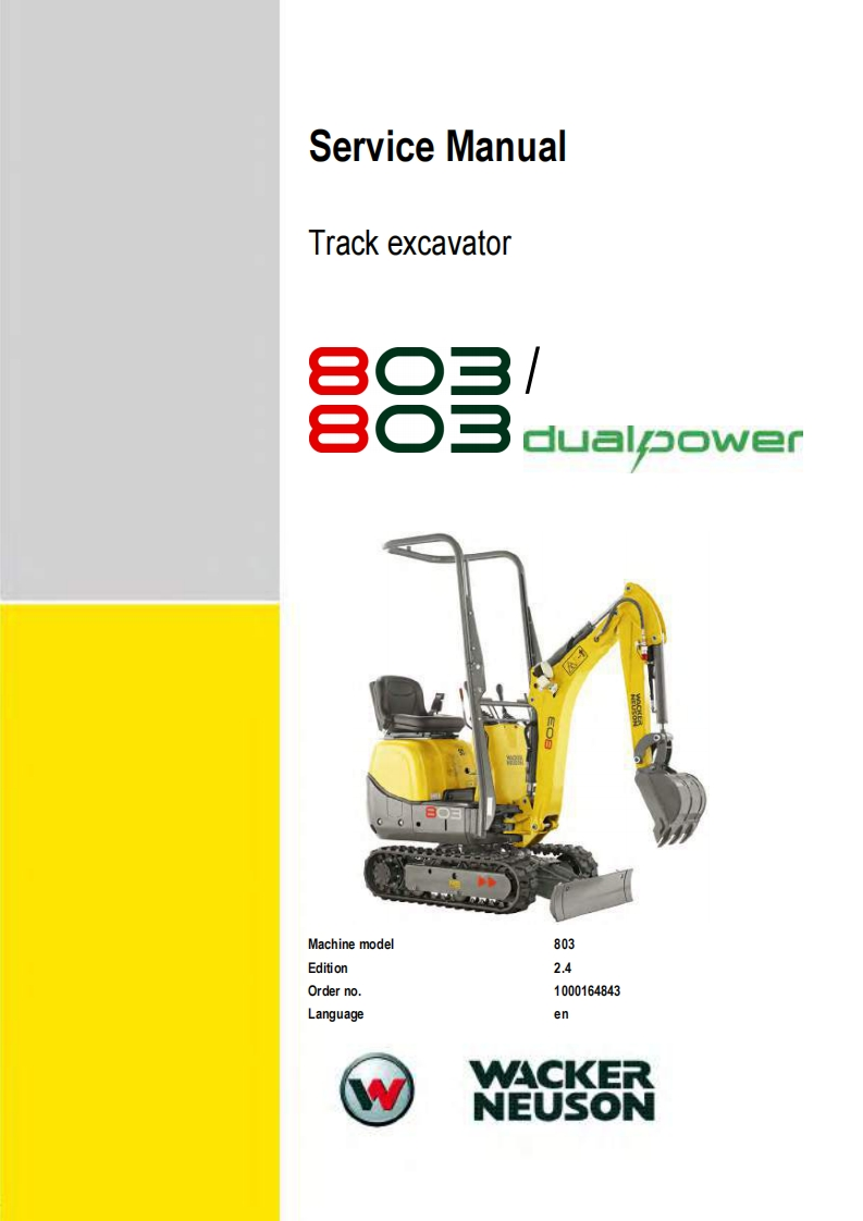 Wacker-Neuson-803-Track-Excavator-维修维护手册-PDF